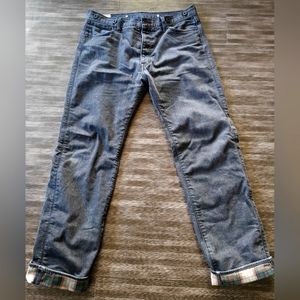 Vintage rare flannel lined black Levi jeans 34x34